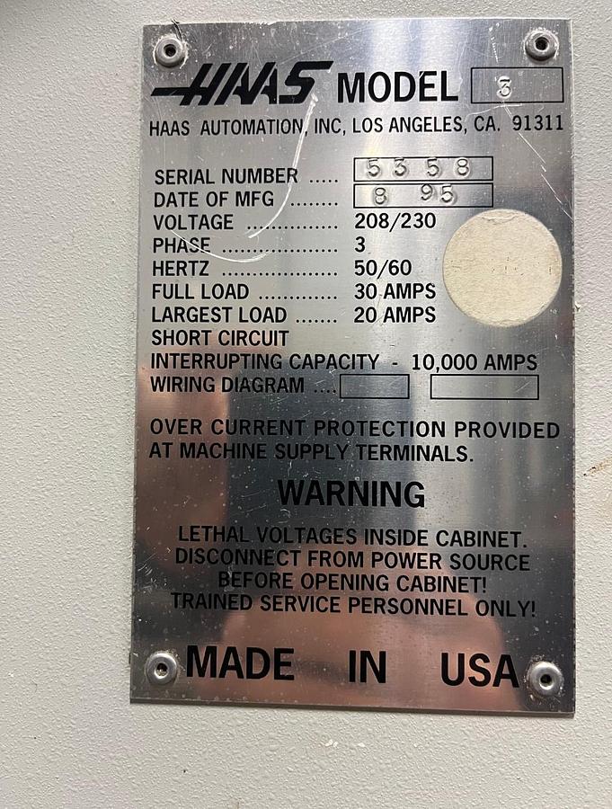 Haas #VF-3, CNC vertical machining center, 20 automatic tool changer, 40" X, 20" Y, 25" Z, 7500 RPM, #40, 15 - Image 6