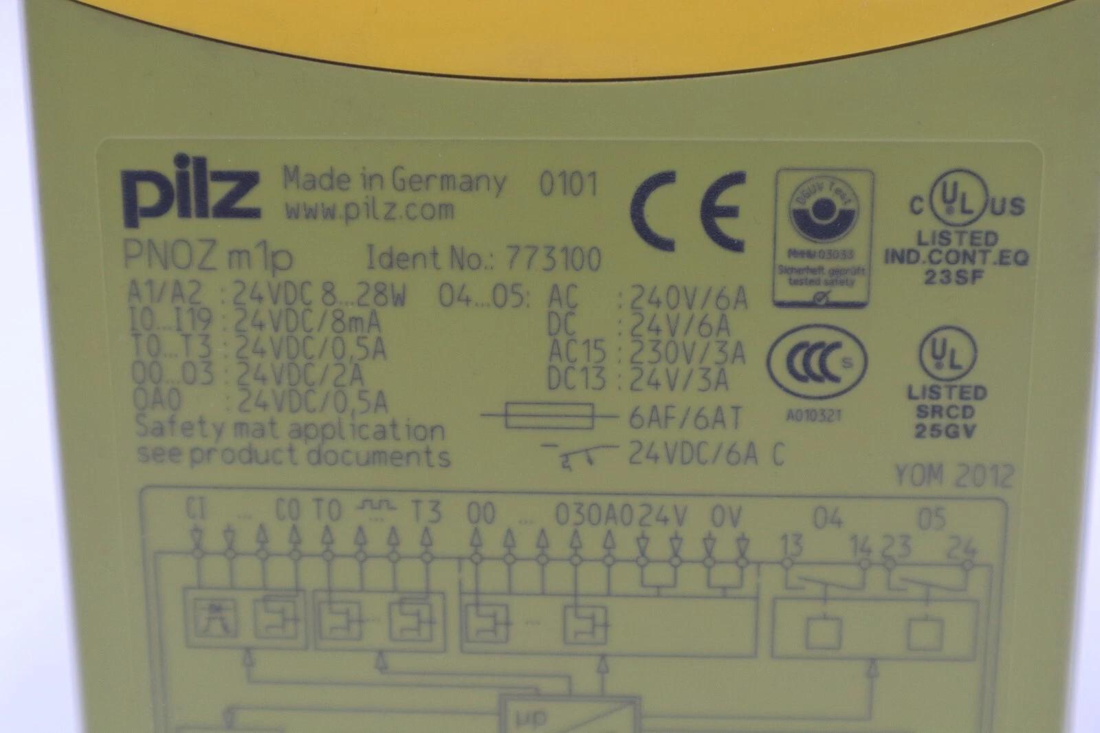 Pilz pnoz m1p safety relay module 773100 stock k-3452 - Image 2