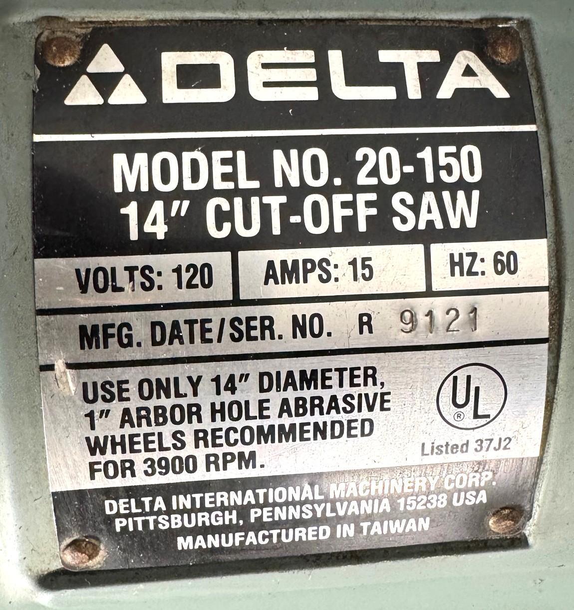 14" Delta, cut-off saw - Image 10
