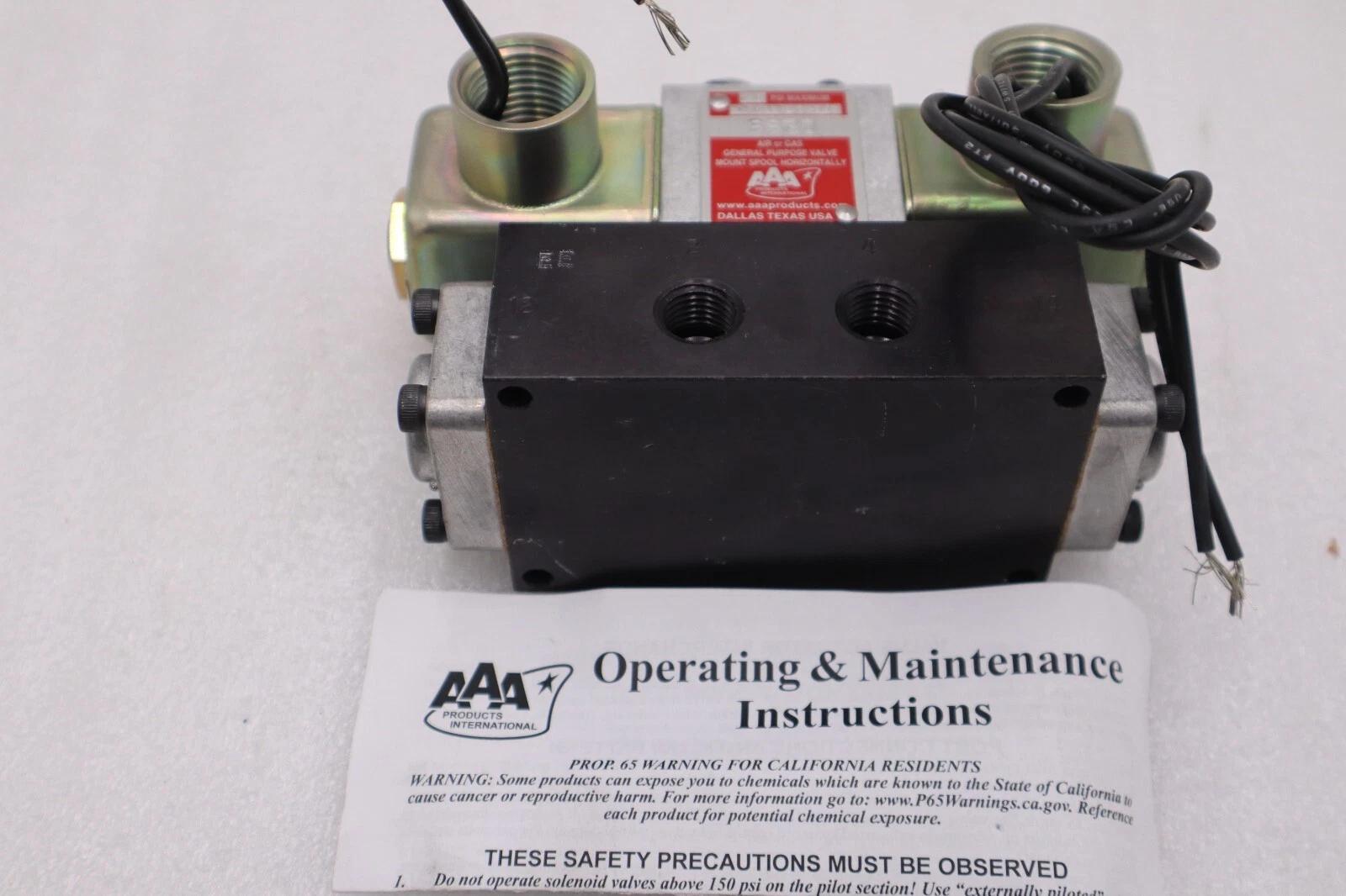 NEW AAA PRODUCTS SS20 SOLENOID VALVE 1/4" NPT 2 WAY NC 120V 50/60Hz #HS-13 - Image 1