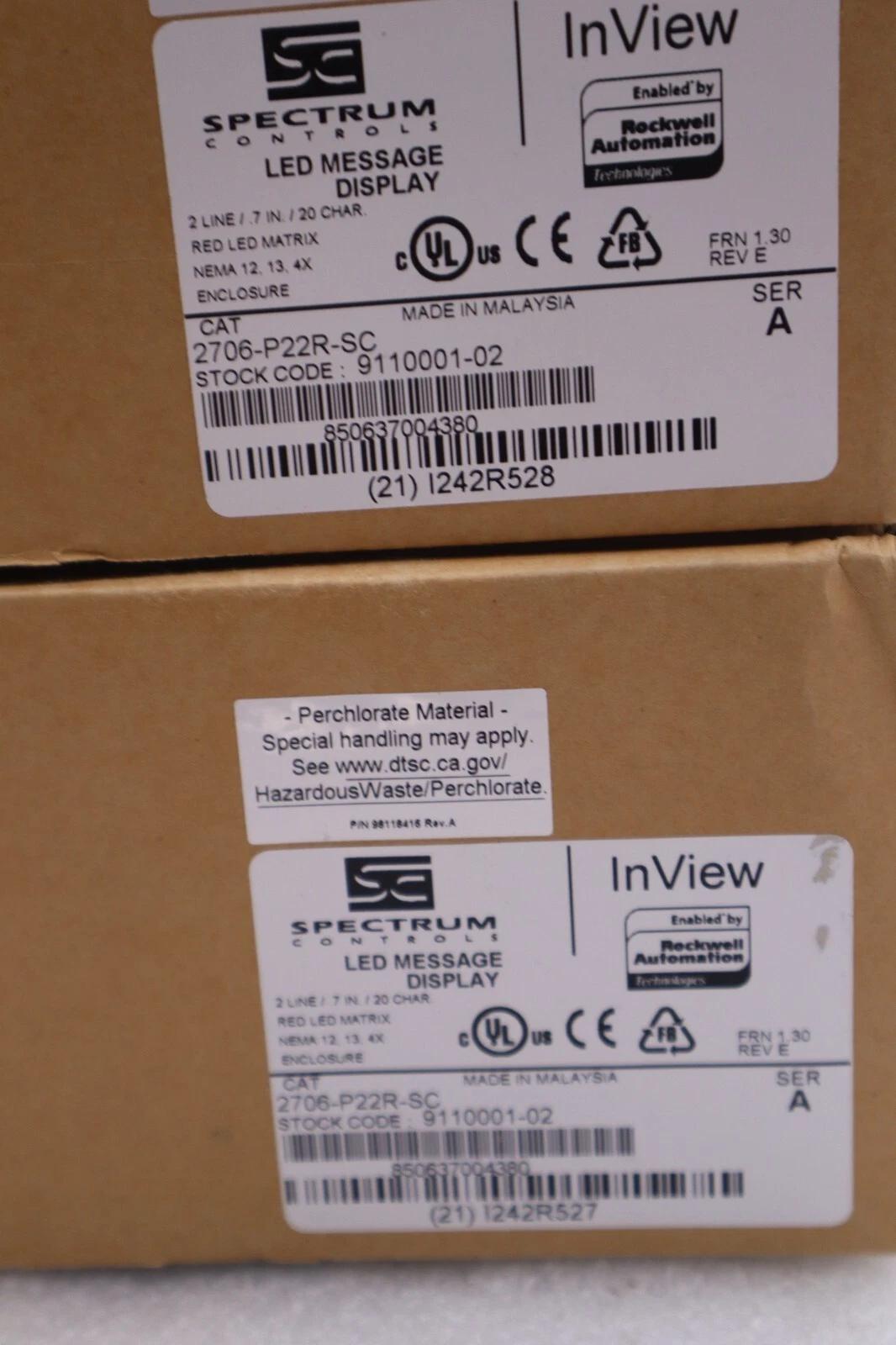 Spectrum controls 2706-p22r-sc / 2706p22rsc (new in box) stock 2915 - Image 2