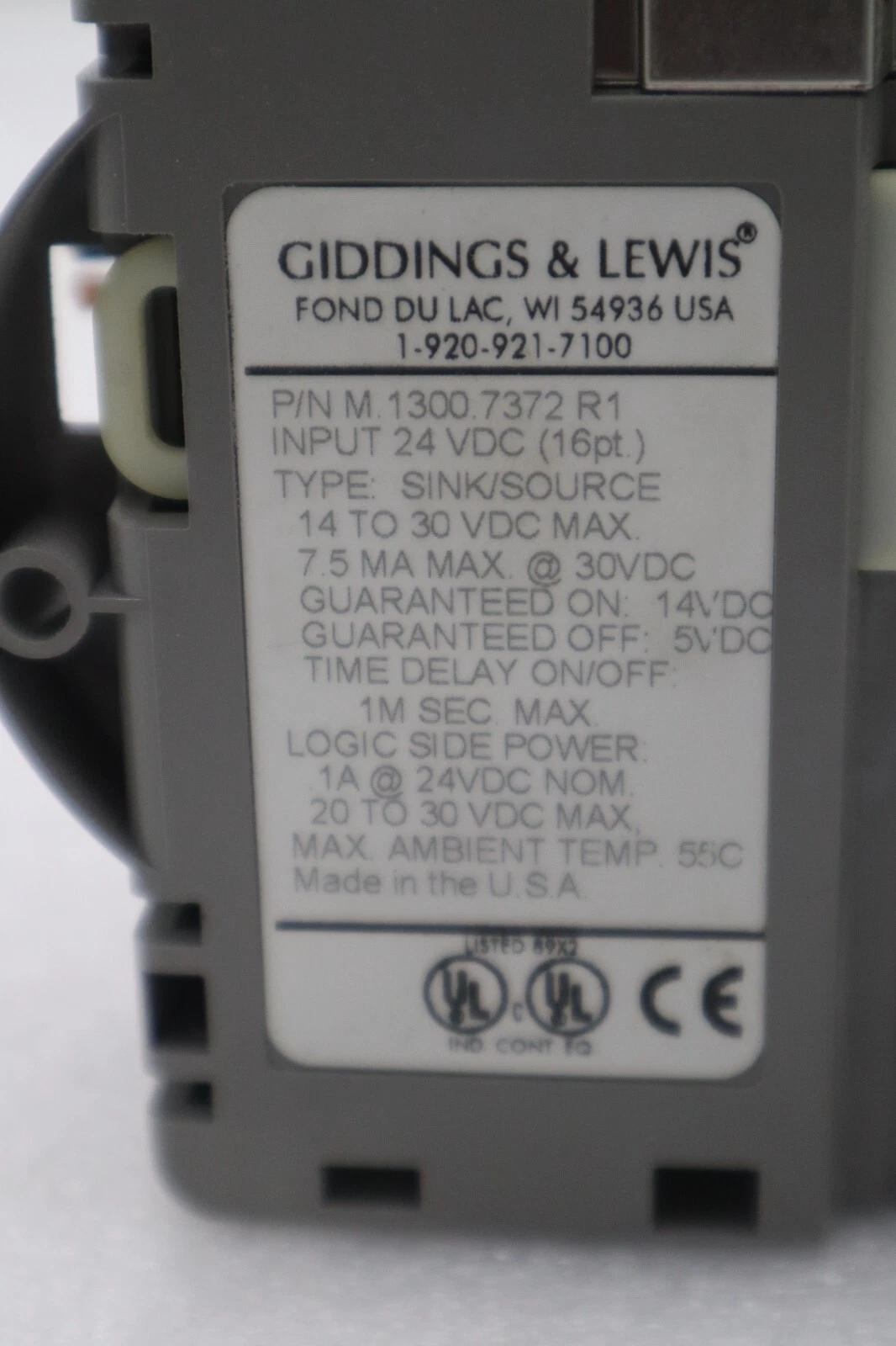 GIDDINGS & LEWIS M.1300.7372 R1 Input Module 24VDC SINK/SOURCE STOCK 644-D - Image 2