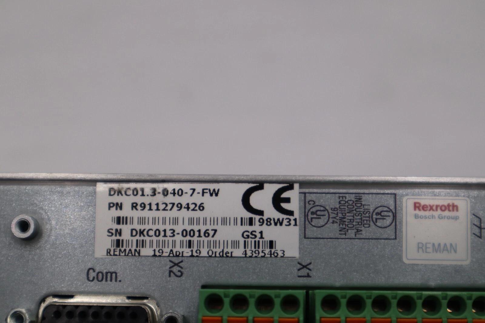 Rexroth #DKC01.3-040-7-FW servo drive stock 5240-a - Image 2