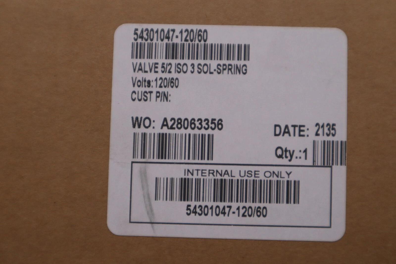 New asco solenoid spring valve 54301047-120/60 5/2 5 way 2 position stk g200 - Image 3