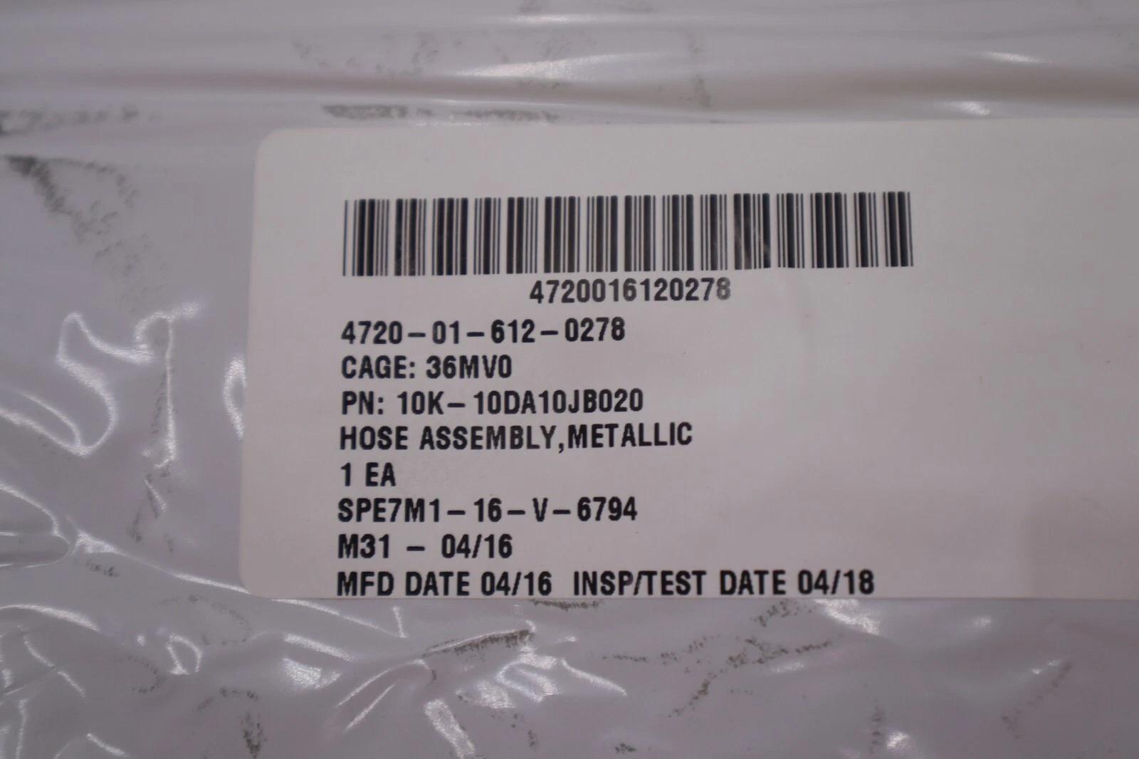 Spartan 4720-01-612-0278 hose assembly #2745 - Image 3