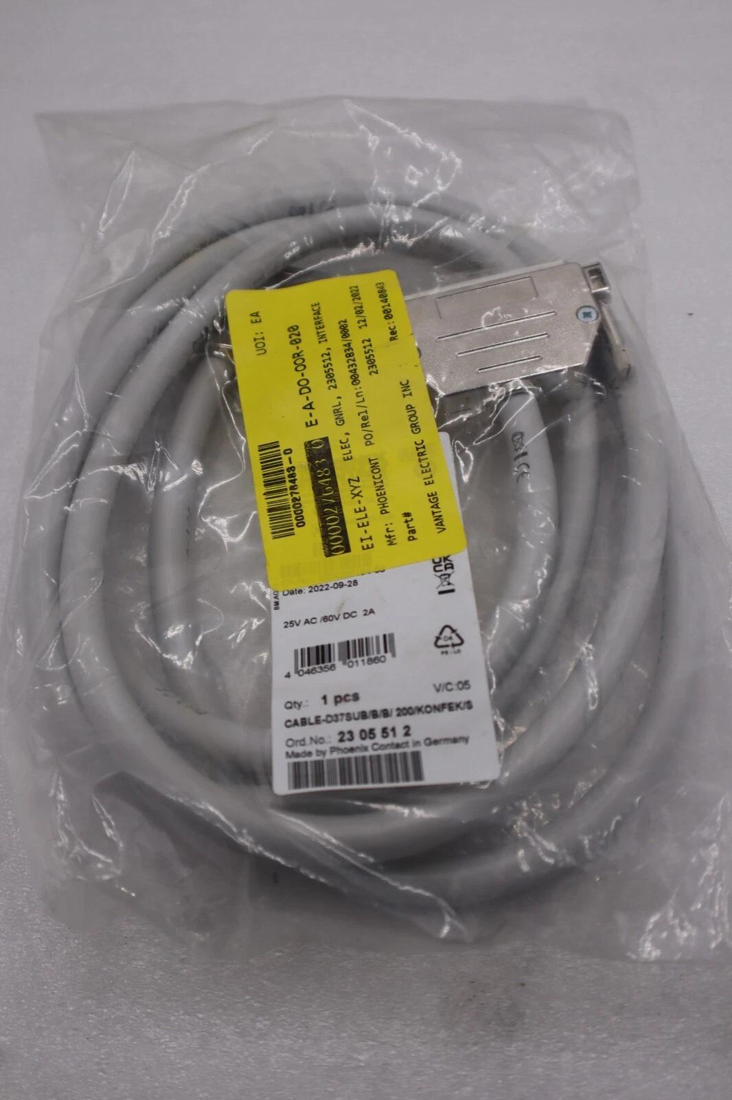 NEW Phoenix Contact CABLE-D37SUB/B/B/200/KONFEK/S STOCK G505A - Image 1