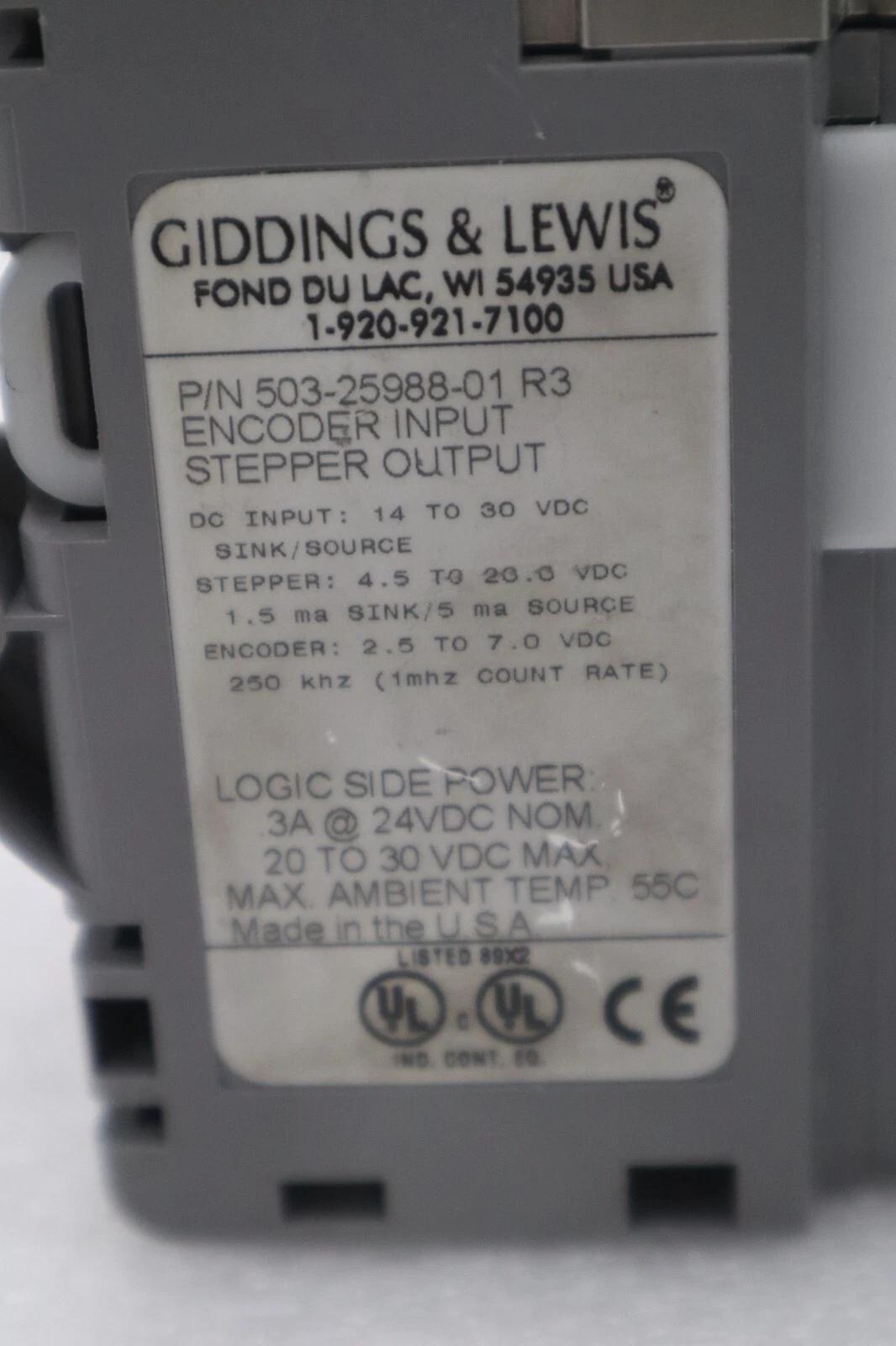 Giddings & Lewis 503-25988-01 R3 Encode Input Stepper Output STOCK 662-D - Image 2