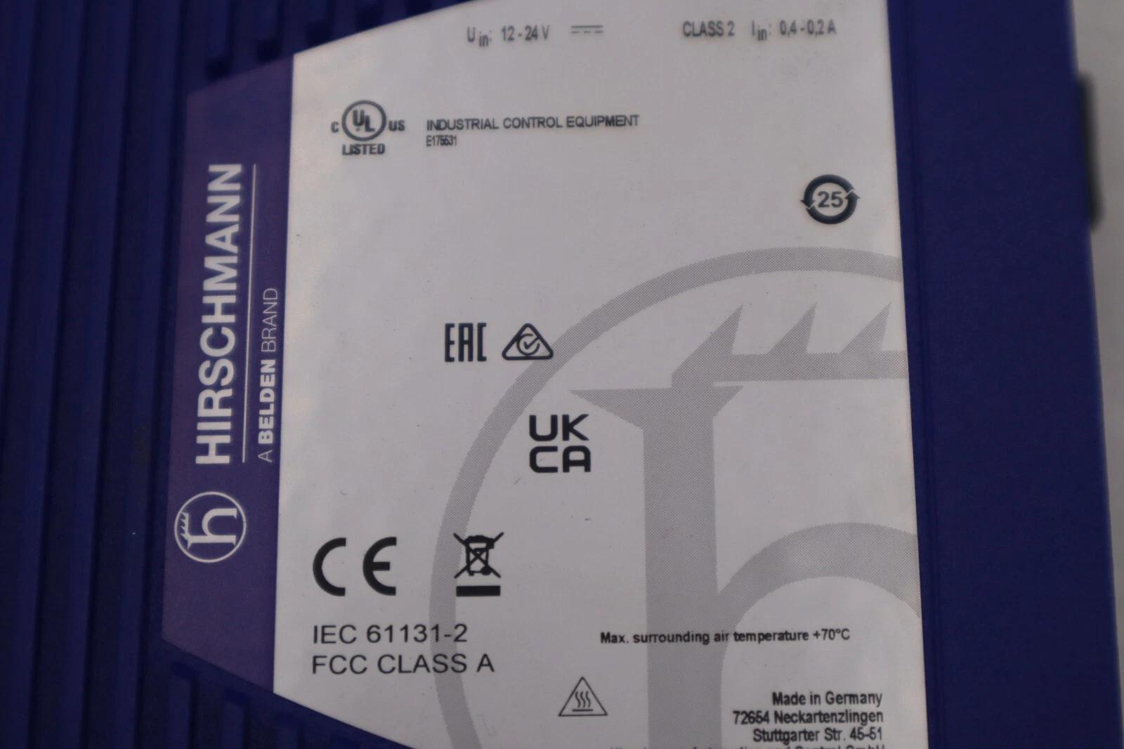 Hirschmann IEC 61131-2 Spider 8TX Rail Ethernet Switch STOCK 1813B - Image 3
