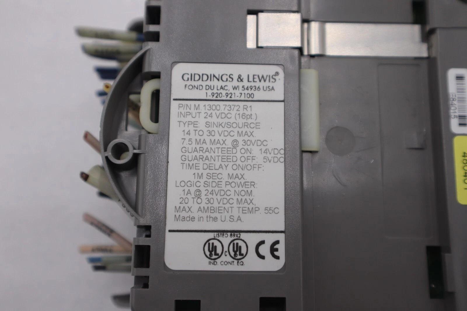 GIDDINGS & LEWIS M.1300.7372 R1 Input Module 24VDC SINK/SOURCE STOCK 629-D - Image 3