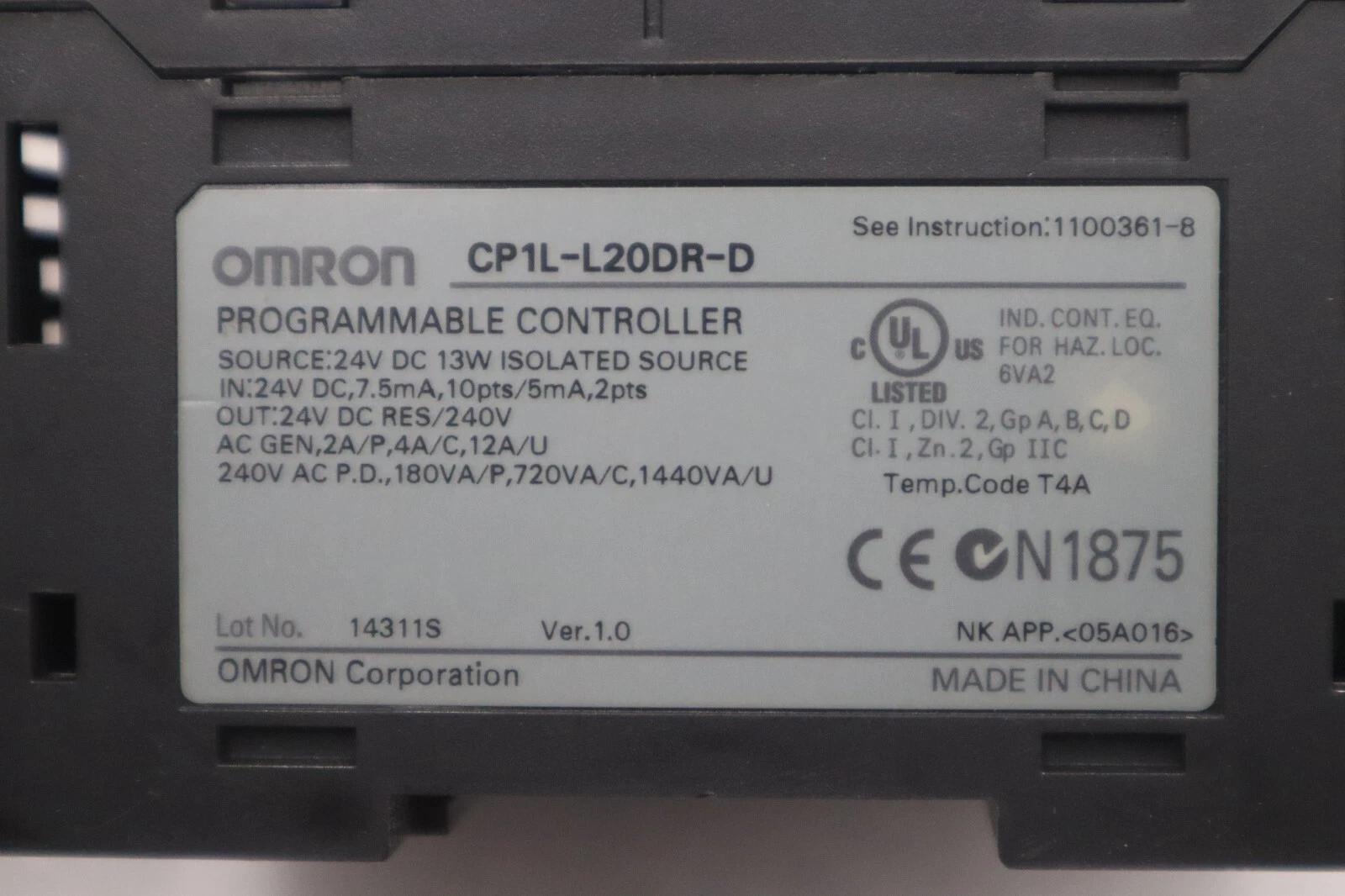 Omron CP1L-L20DR-D CONTROLLER PROGRAMMABLE CPU 12INPUT STOCK 2992C - Image 3