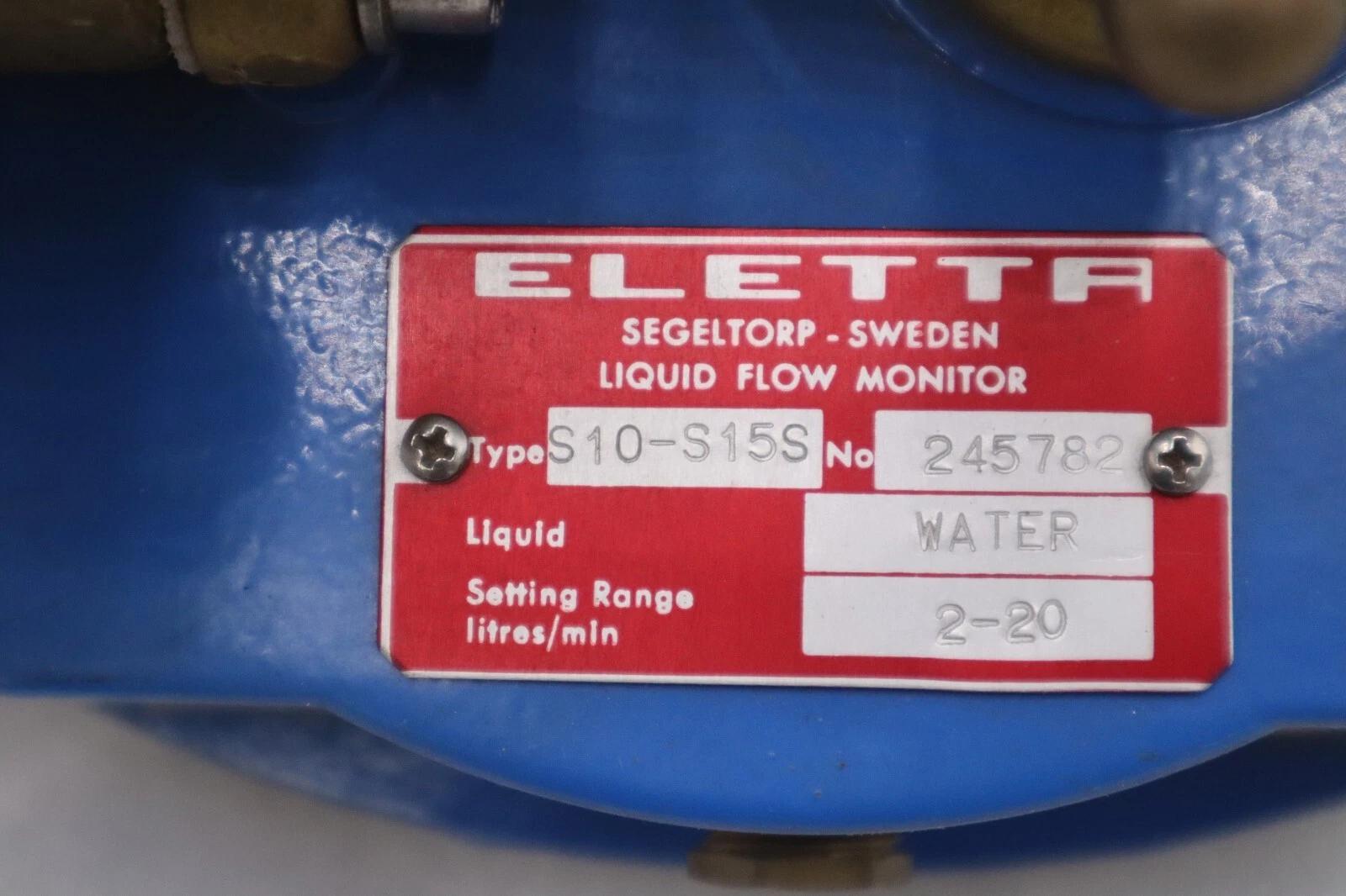 Eletta s10-s15s liquid water flow monitor 245782 range 2-20 l/min new #5619a - Image 2