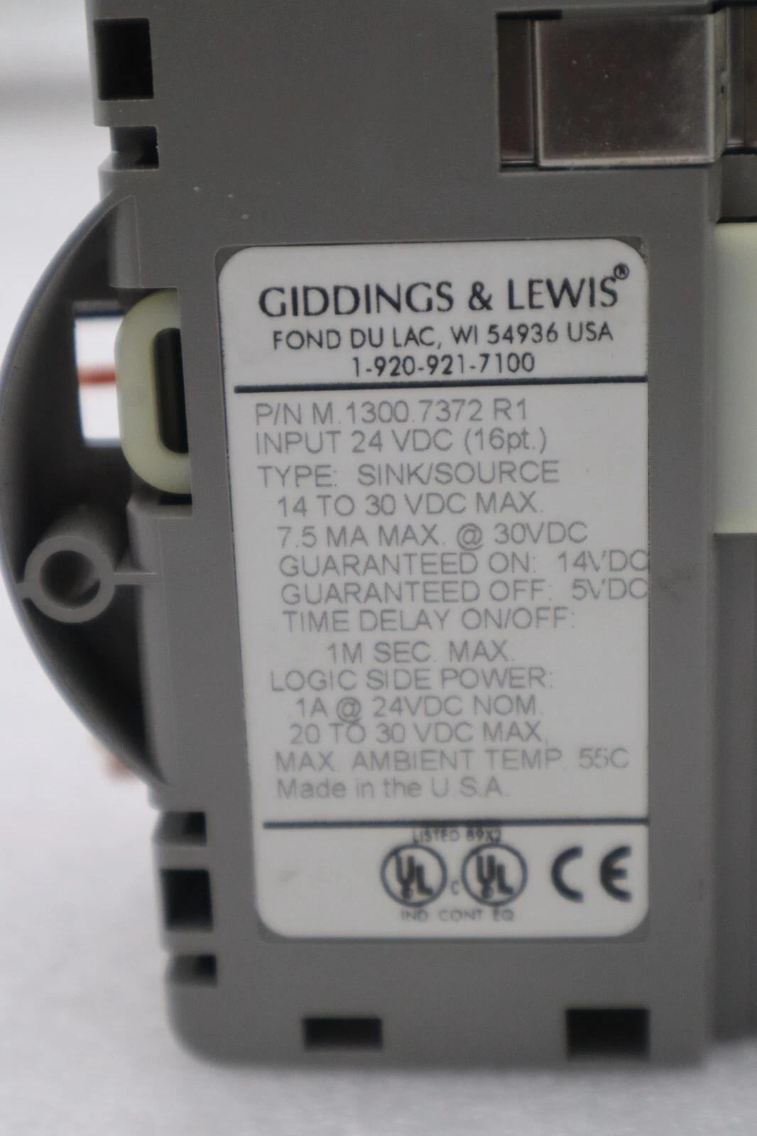GIDDINGS & LEWIS M.1300.7372 R1 Input Module 24VDC SINK/SOURCE STOCK 642-D - Image 2