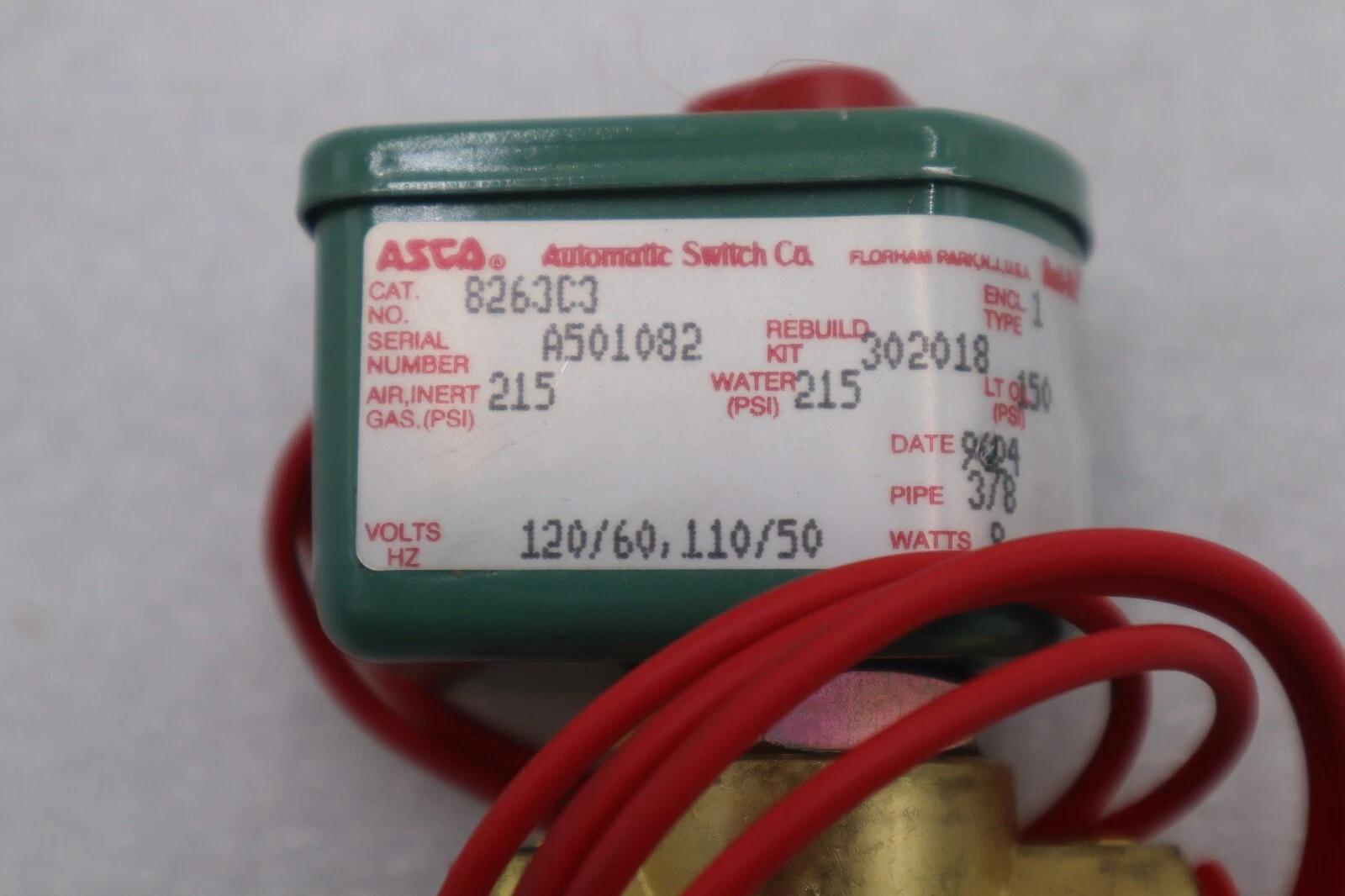 ASCO #8263C3 Red Hat II Solenoid Shutoff Valve 3/8", new open box, STK K-2875 - Image 2