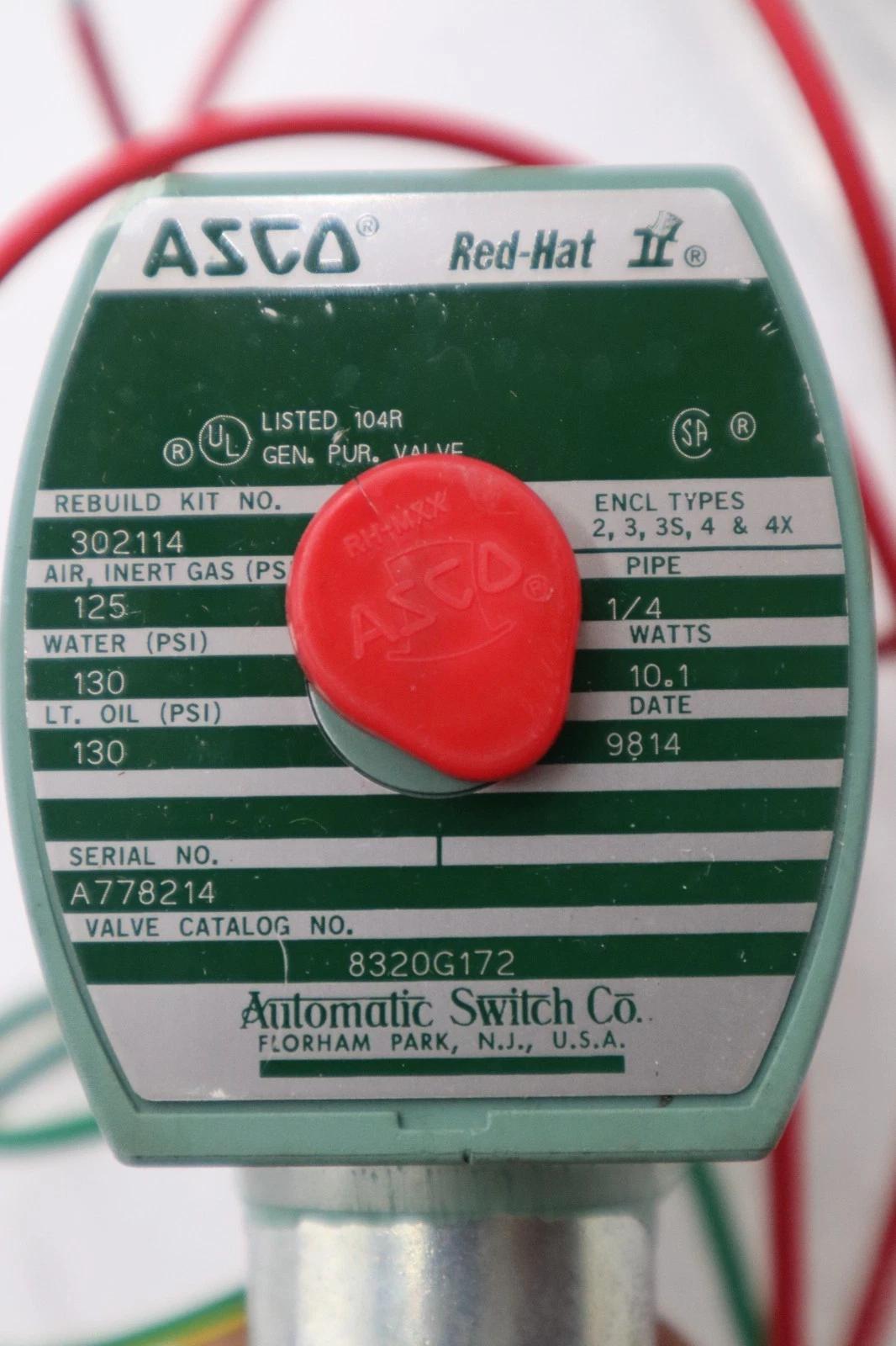 ASCO REDHAT 8320G172 Solenoid Valve 1/4 Inch - NEW IN BOX - STOCK H1587 - Image 2