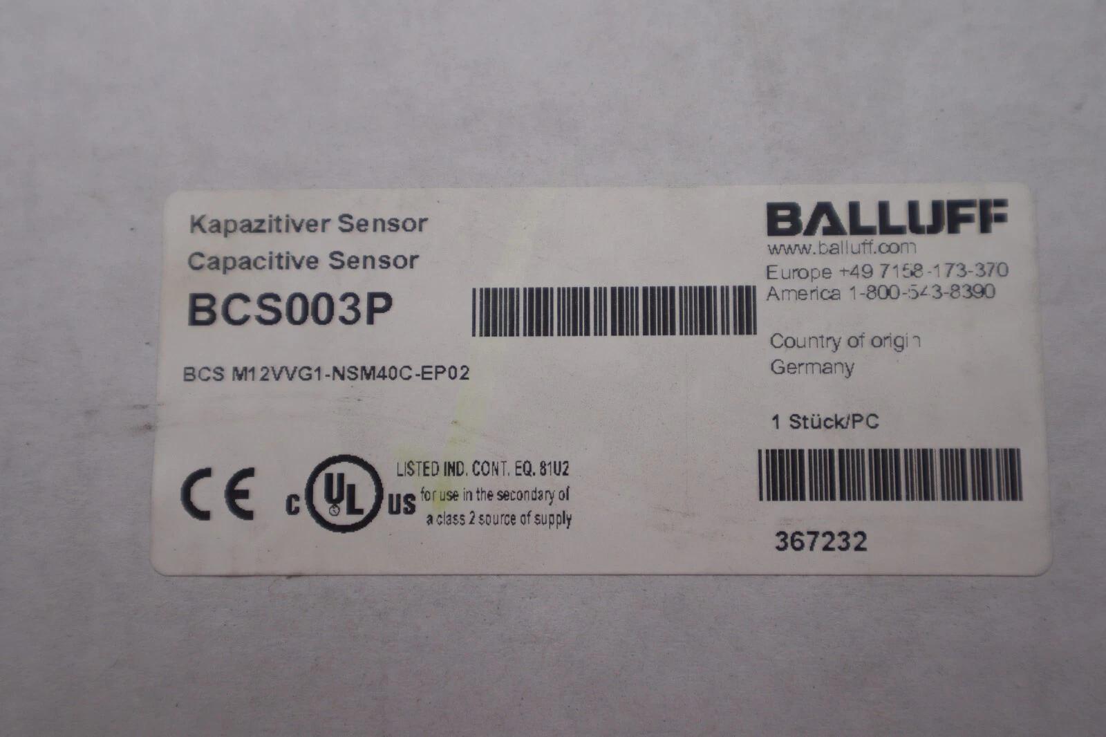 Balluff Capacitive Sensor BCS003P BCS M12VVG1-NSM40C-EP02 New Open Box #K-1756 - Image 2