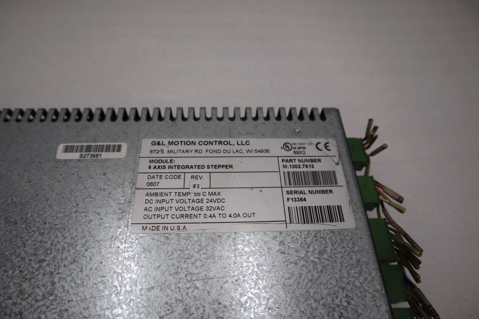 G & L MOTION CONTROL M.1302.7612 5-Axis Integrated Stepper 32Vac STOCK 5140A - Image 5