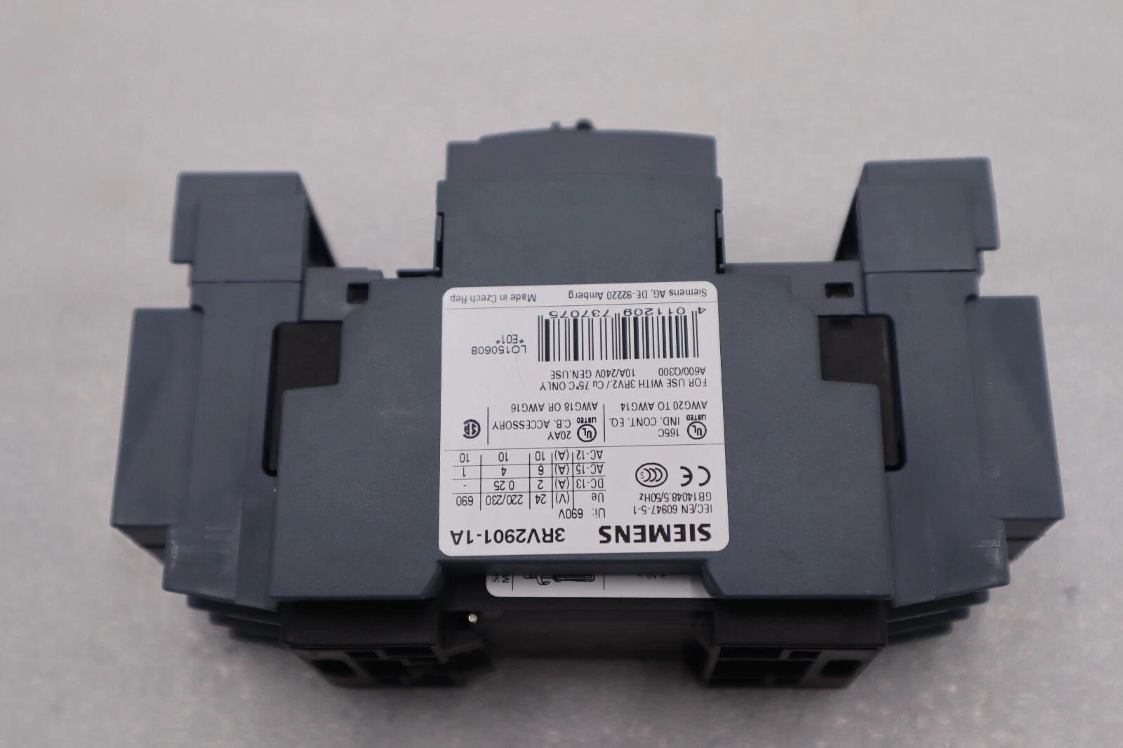 New siemens 3rv2901-1a lateral auxiliary switch 2 pole 1no/1nc stock b-1697 - Image 3