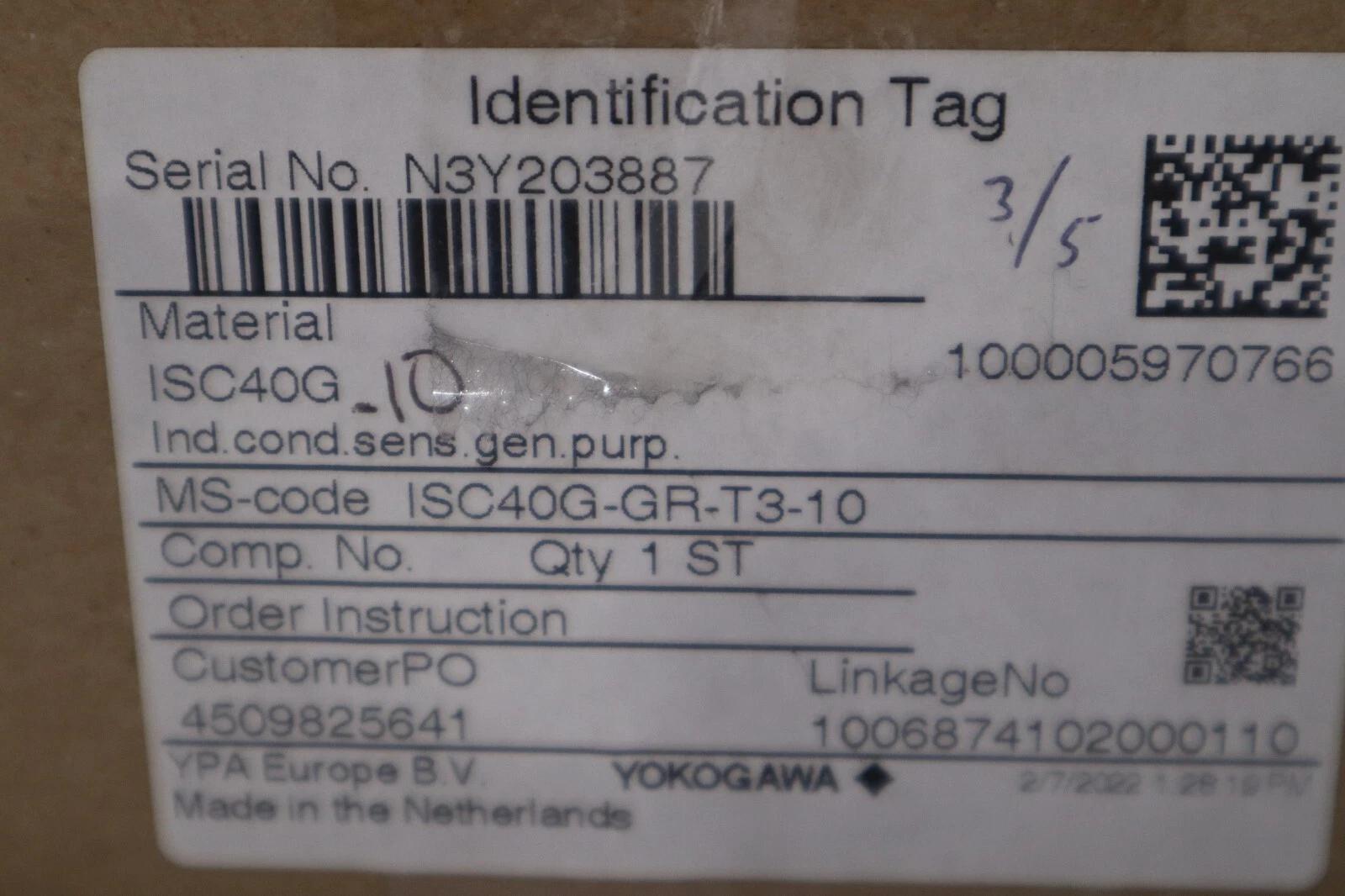 Yokogawa isc40g-gr-t3-10 conductivity sensor with cable, new, stock g79 - Image 2