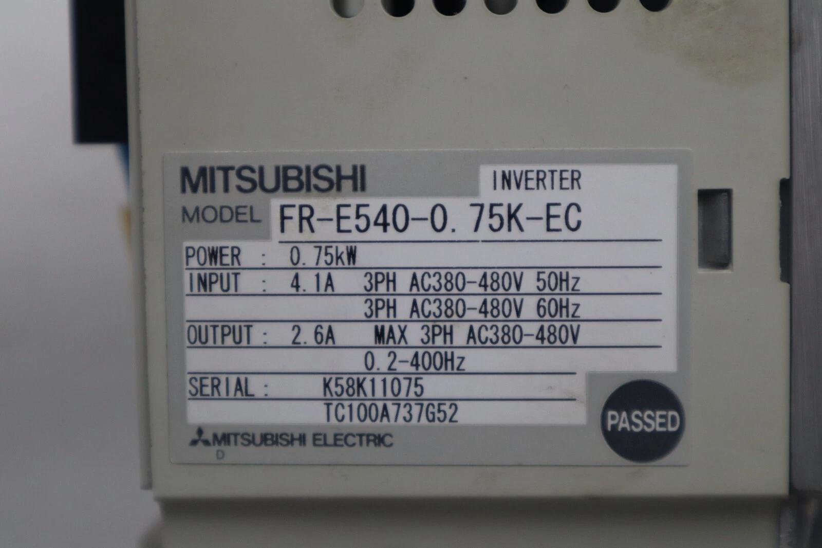 Mitsubishi FR-E540-0.75K-EC Drive 0.75 KW 2.6 Amp 480 Volts 3 Phase STK K-759-A - Image 2