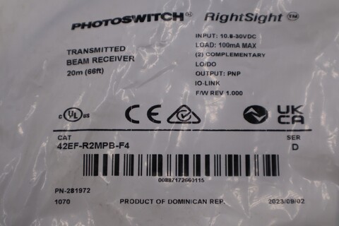 New 42EF-R2MPB-F4 Photoelectric Proximity Sensor Substitute STOCK H853 - Image 2