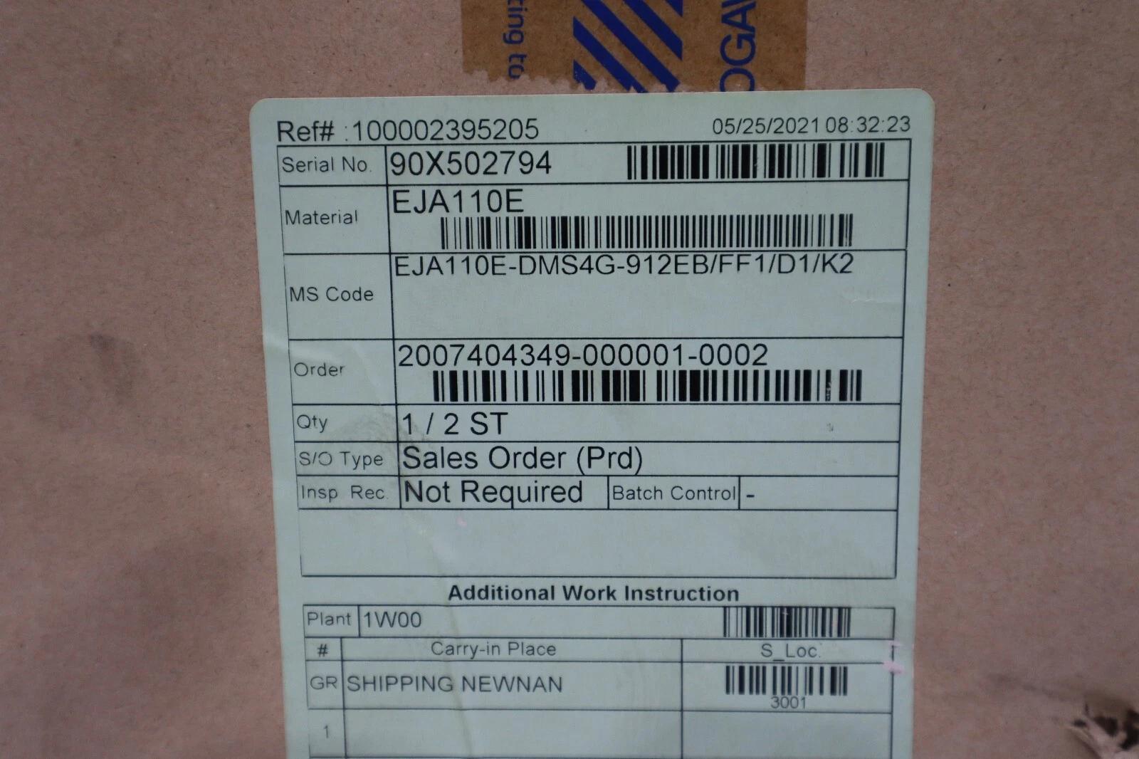 YOKOGAWA EJA110E-DMS4G-912EB/FF1/D1/K2 - EJA110E DIFFERENTIAL TRANSMITTER NEW - Image 4