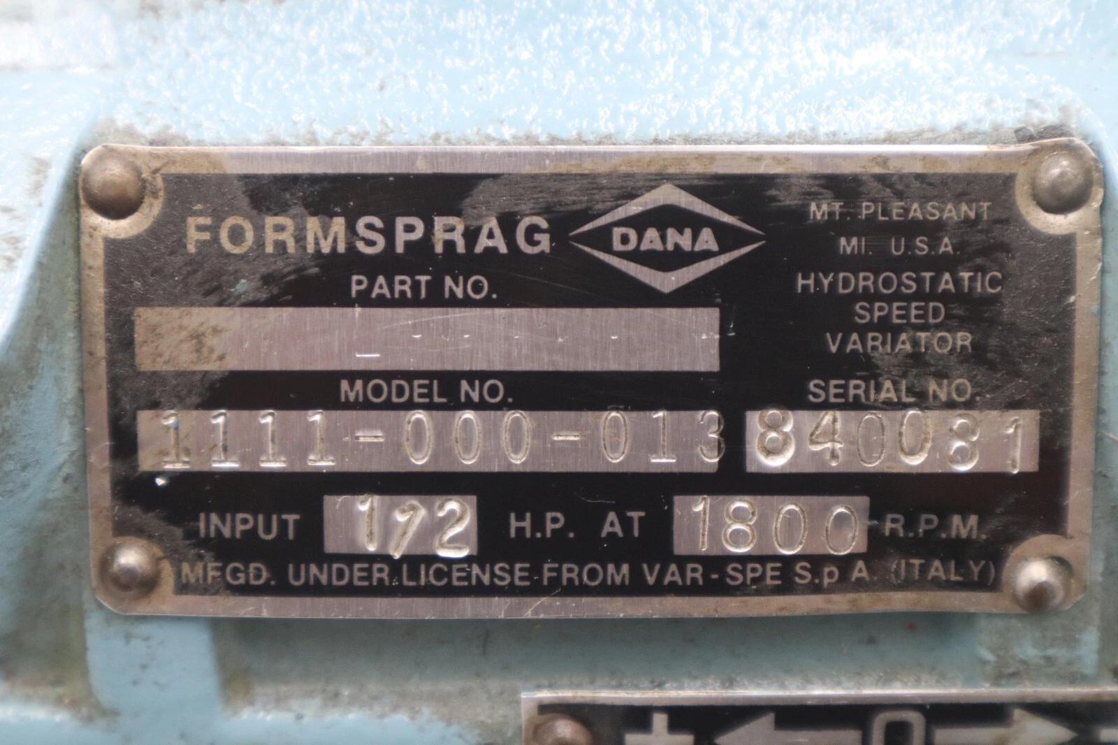 Formsprag dana 840081 hydrostatic speed variator stock #m-60 - Image 2