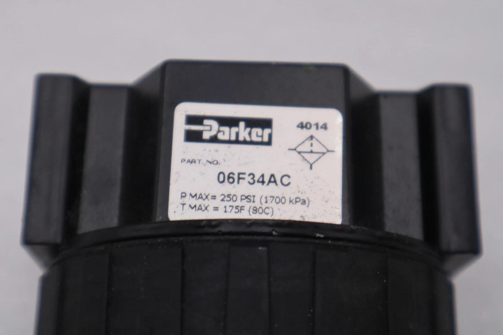 Parker Watts Fluid Air 06F34AC 1/2 Metal Bowl Filter Manual Drain STOCK H1599 - Image 3