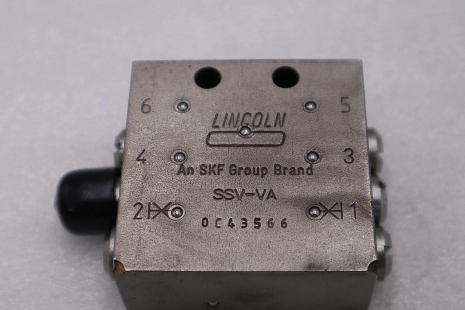 LINCOLN SKF SSV-VA 0C43566 DIVIDER VALVE BLOCK STOCK H1032A - Image 1
