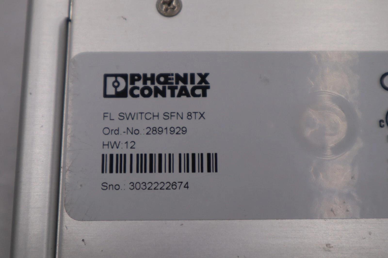 Phoenix Contact FL Switch SFN 8TX 8-Port Industrial Ethernet STOCK K-94C - Image 2