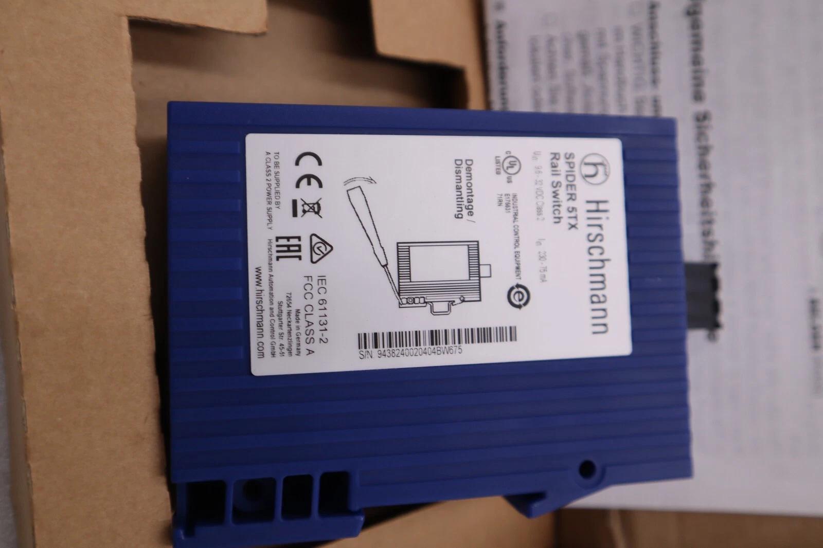 NEW OPEN BOX SPIDER5TX HIRSCHMANN SPIDER 5TX Module Rail Switch STOCK H514A - Image 2