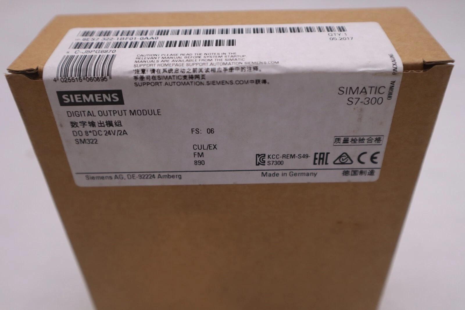 Siemens 6es7 322-1bf01-0aa0 simatic s7-300 new sealed unit stock g385a - Image 1