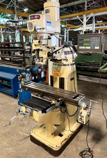 Chevalier #FM-3VS, vertical mill, 3 HP, V-Speed, 9" x42"power feed table, digital read out - Image 1