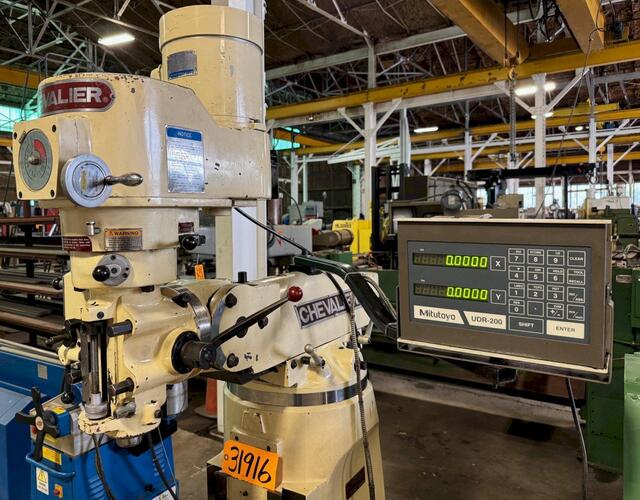 Chevalier #FM-3VS, vertical mill, 3 HP, V-Speed, 9" x42"power feed table, digital read out - Image 5