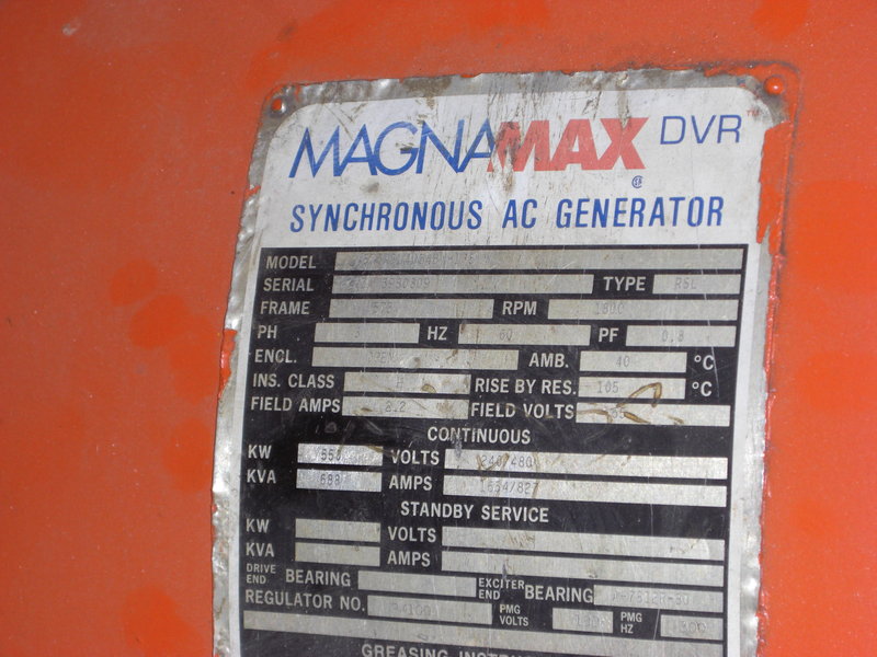 550 KW Marathon alternator, 1800 RPM, 480 VAC, 60 Hz - Image 5