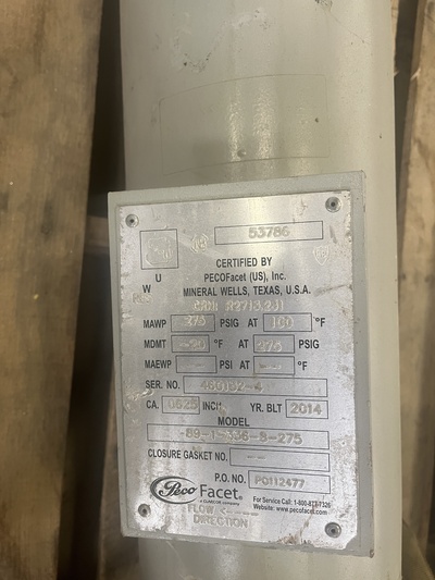 8" Sweet Vertical Coalescing Filter Separator, 275 psi, 2013 (2 available) - Image 4