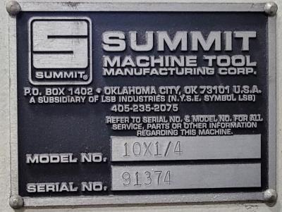 1/4" x 10' Summit #10X1/4, Hydraulic swing beam shear, 122" cut length, 39-3/8" Back Gauge adj, 20 HP, front - Image 3