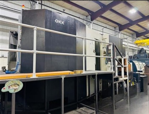 OKK #HM-1250S, 4-Axis CNC horizontal machining center, Fanuc 310iS-A, 66.9" X, 55.1" Y, 48.8" Z, 60 automatic - Image 2