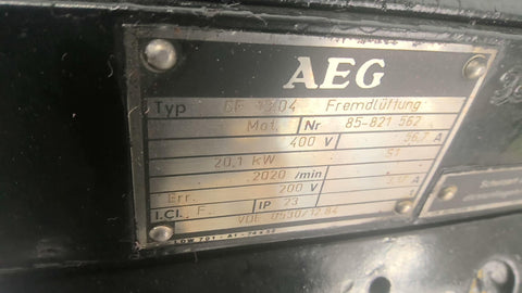 20.1 HP KW RPM 2020 AEG 85-821562 GF13.04, DC motor, 56.7/3.17 amp, 400 VA, 200 VF - Image 2