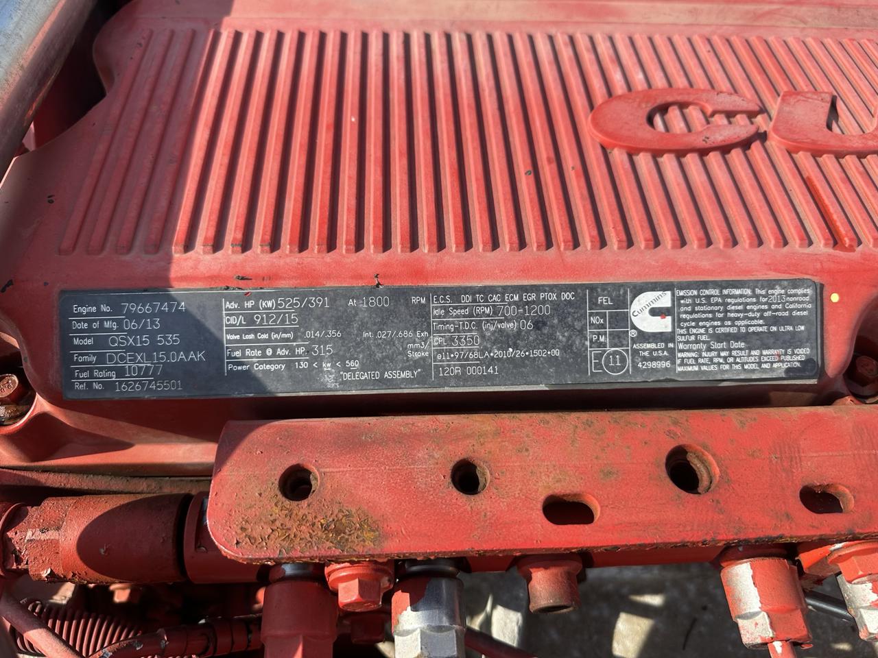 525 HP Model QSX15, industrial engine takeout of air compressor, Tier 4, 6150 hours, 2013 - Image 7