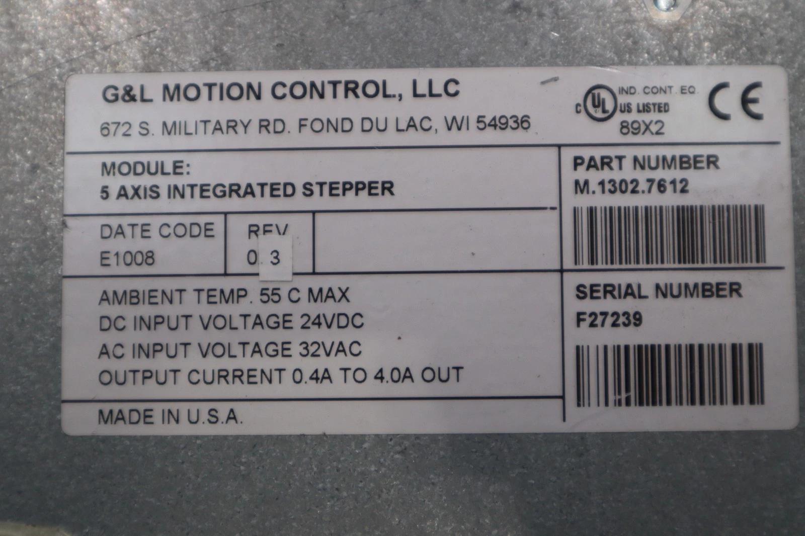 G & L MOTION CONTROL M.1302.7612 5-Axis Integrated Stepper 32Vac STOCK 6016 - Image 2