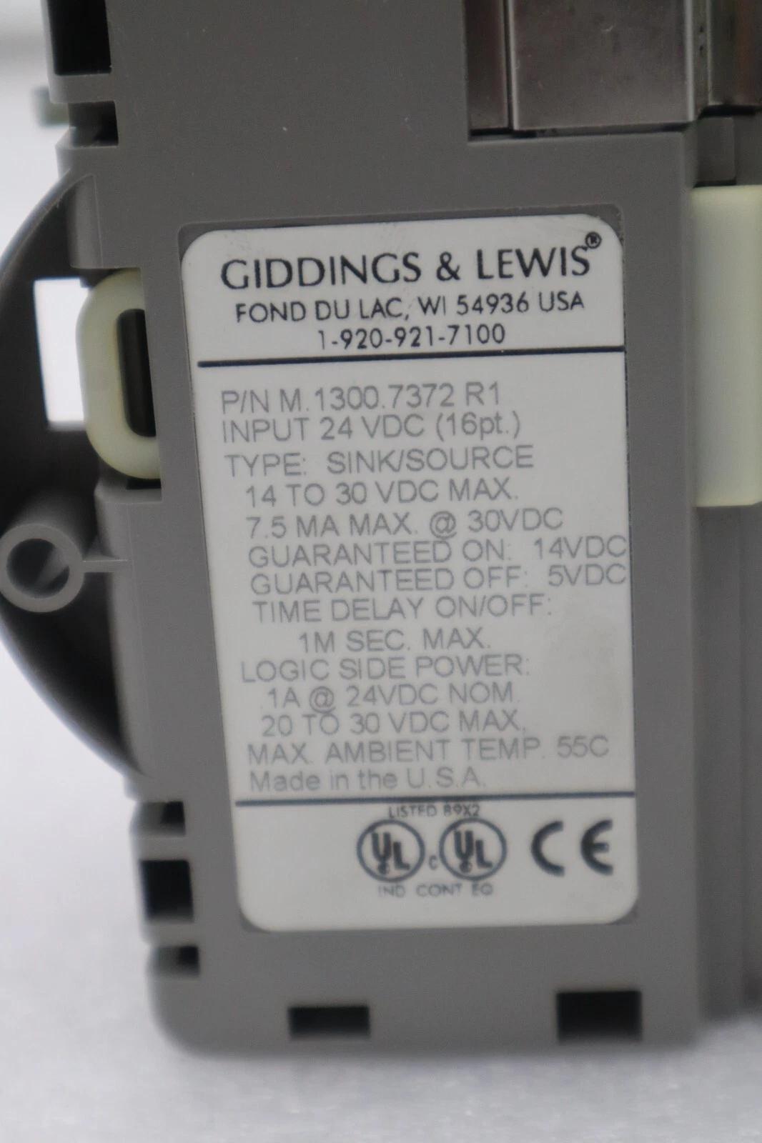 GIDDINGS & LEWIS M.1300.7372 R1 Input Module 24VDC SINK/SOURCE STOCK 638-D - Image 2