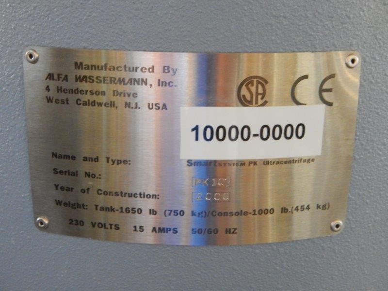 Alfa Wasserman #SmartSystem-PK-UltraCentrifuge, Centrifuge, Stainless Steel, 2006 (2 available) - Image 7