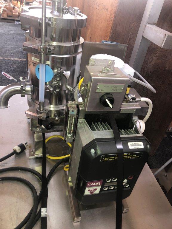 Carr #9004PLT, Pilot Viafuge Centrifuge, 316l Stainless Steel, 15325 rpm, 1 HP, controls, 2001 - Image 4
