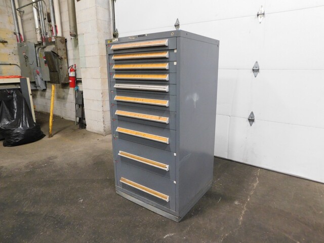 10 Drawer Stanley Vidmar tool cabinet, 30" x 29" x 60" - Image 4