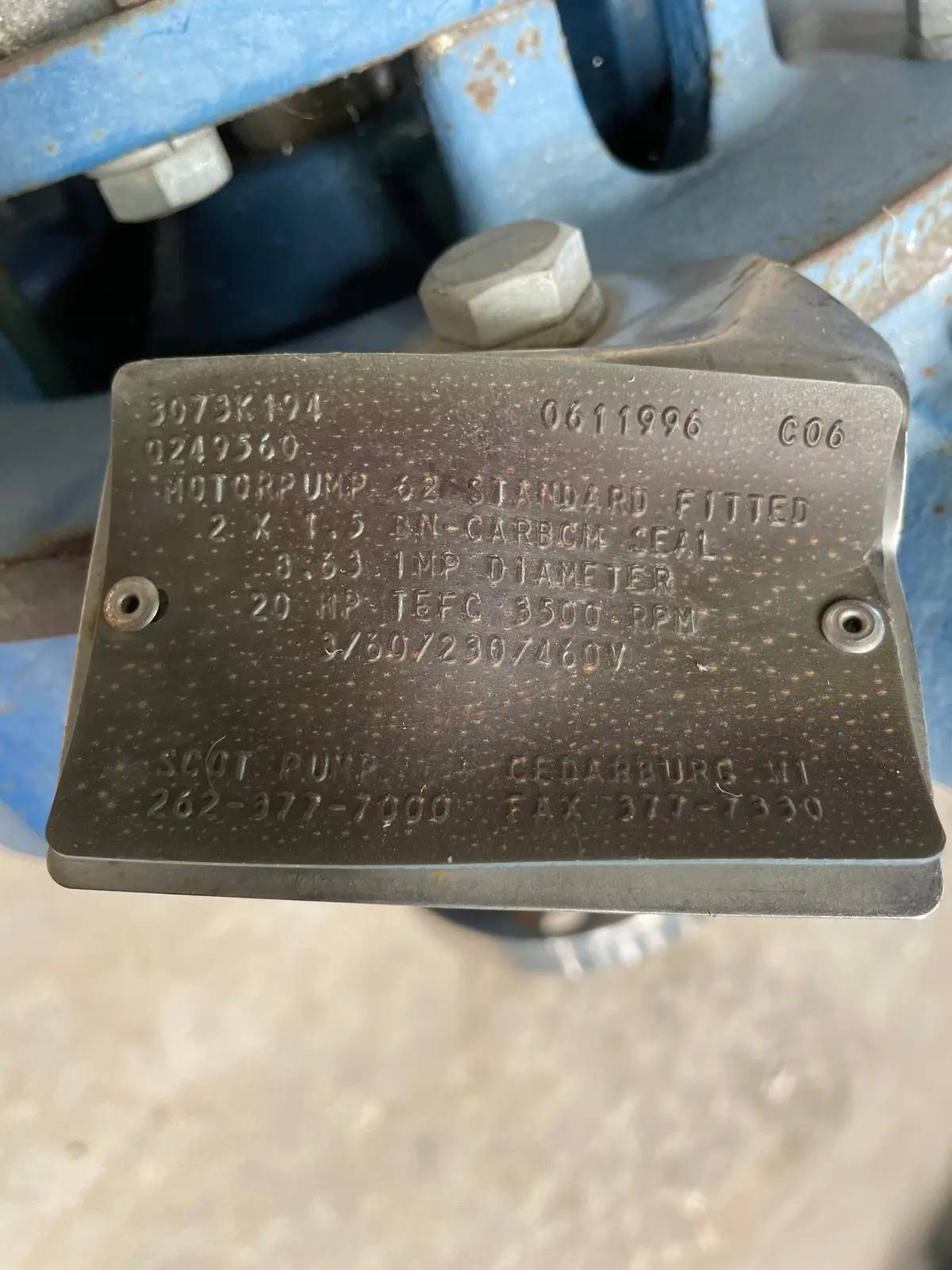 175 GPM, Scot Pump #62JM, centrifugal pump, 20 HP - Image 10