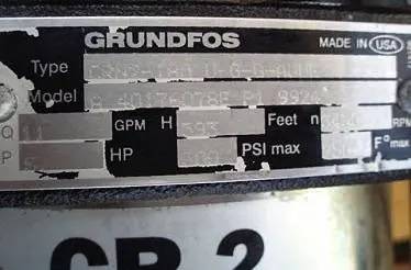 11 GPM @ 593' TDH, Grundfos #CRN2, vertical multistage centrifugal pump - Image 4