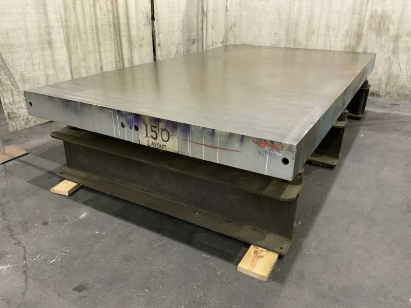 85" x 143-1/2" Cast iron layout surface plate with stand, adjustable leveling screws - Image 2