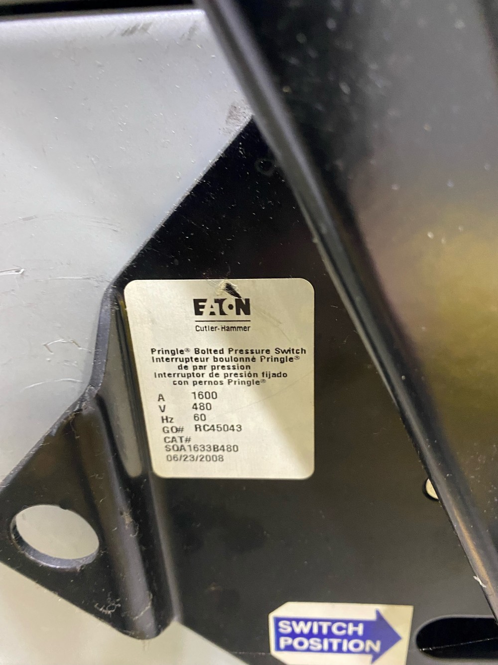 200 Amp. SB3 REV A Switchboard, 208Y/120V, with Eaton Pringle Switch, 208Y/120V. - Image 1
