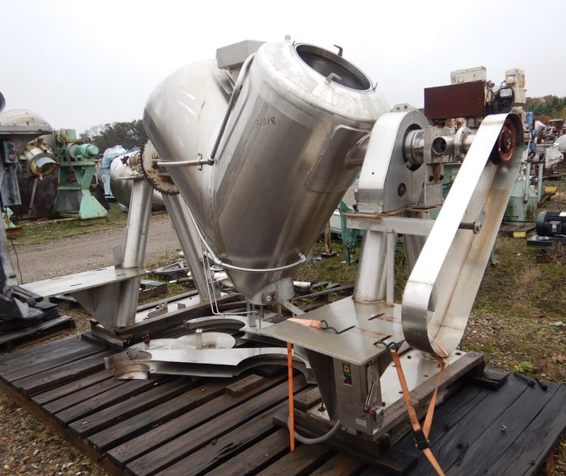 20 cu.ft. Patterson, Stainless Steel Jacketed V-Blender, 30 psi @ 250°F Jacket, On Stainless Steel Bar, 1984 - Image 3