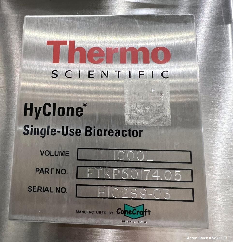 264 gallon Thermo Scientific #HyClone, single use bioreactor, 38" diameter x 50" straight side, flat top & - Image 9